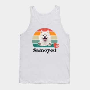 Samoyed retro sunset, perfect for anyone that loves samoyed dogs Tank Top